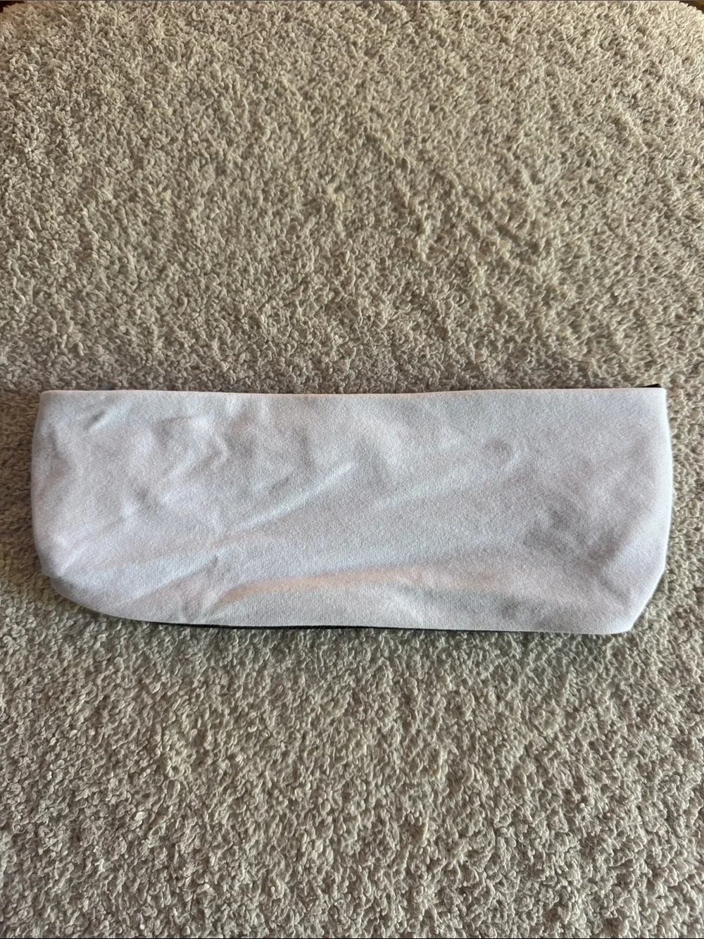 Lululemon Bang Buster Wide Reversible Gray Black Diagonal Stripe White Headband.